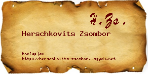Herschkovits Zsombor névjegykártya
